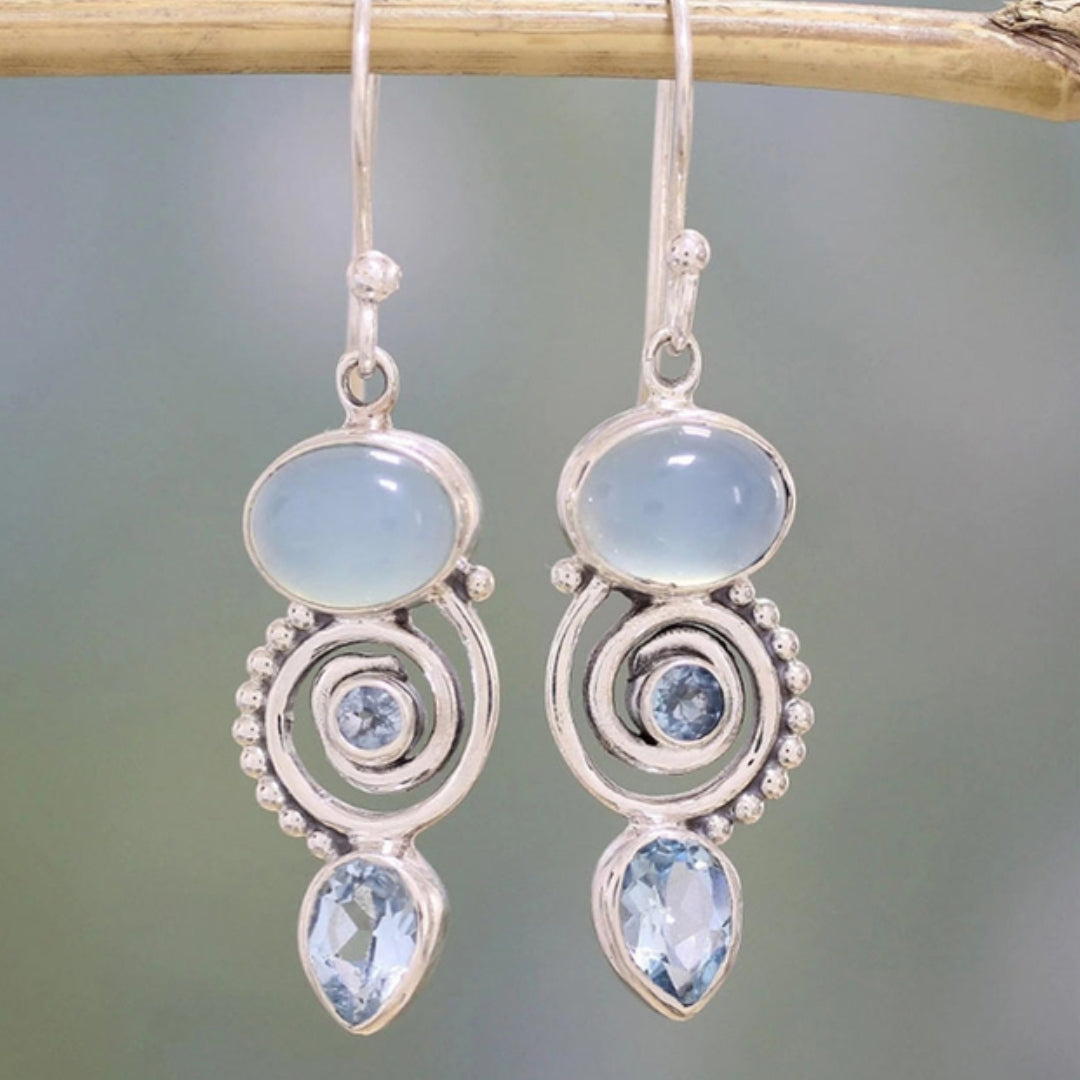 Exclusive Moonstone Vintage Silver Earrings