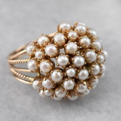 Pearl-Inlaid Ring