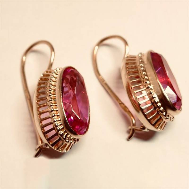 Pink Vintage Crystal Earrings