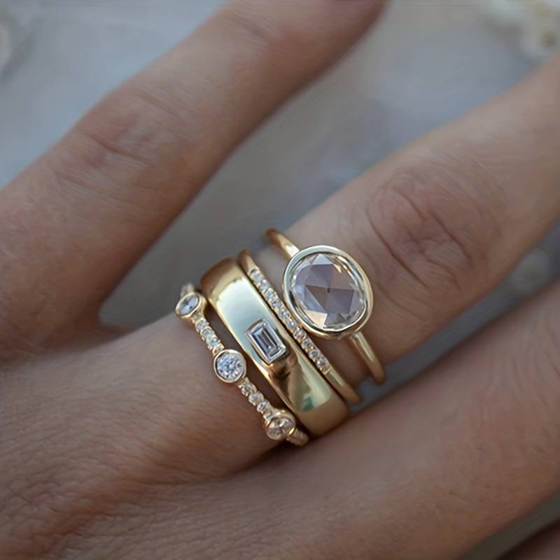 Zirconium and Gold Vintage Ring