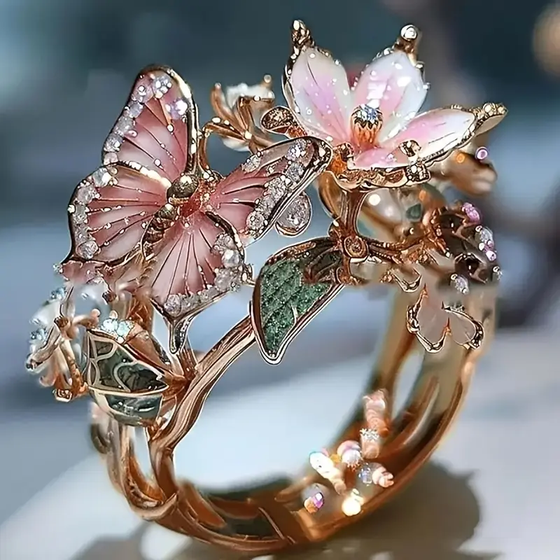Zirconia Ring in a Bright Butterfly Shape by Nature