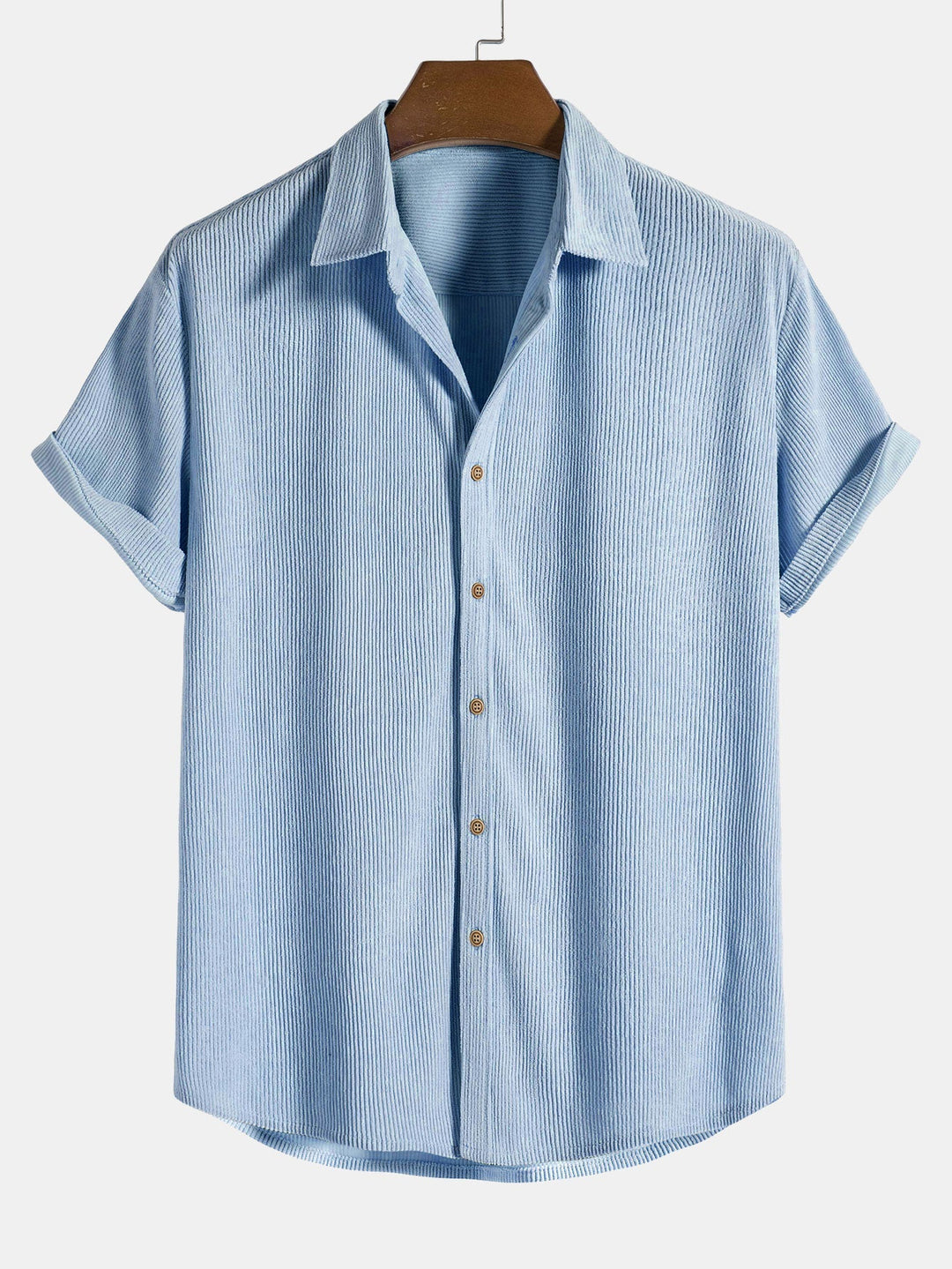 Corduroy Button Short Sleeve Shirt