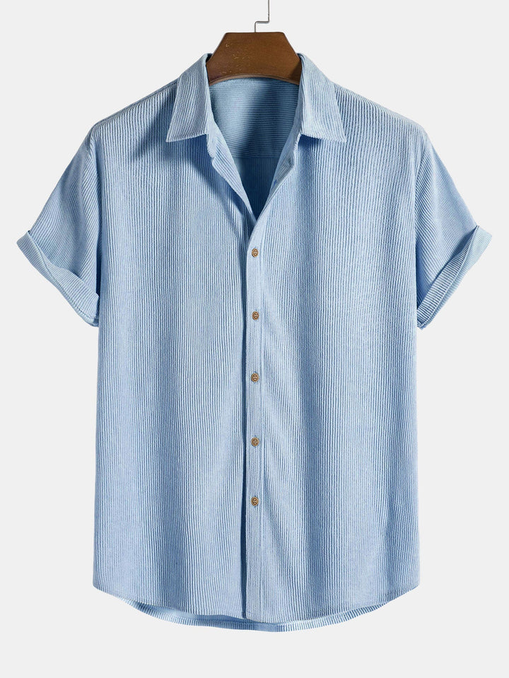 Corduroy Button Short Sleeve Shirt