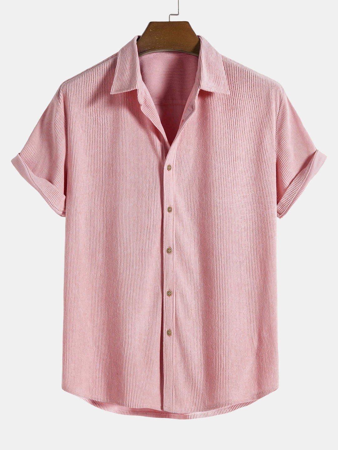 Corduroy Button Short Sleeve Shirt