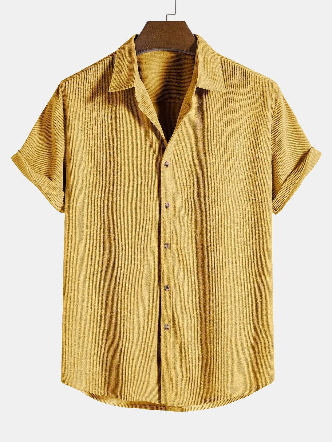 Corduroy Button Short Sleeve Shirt