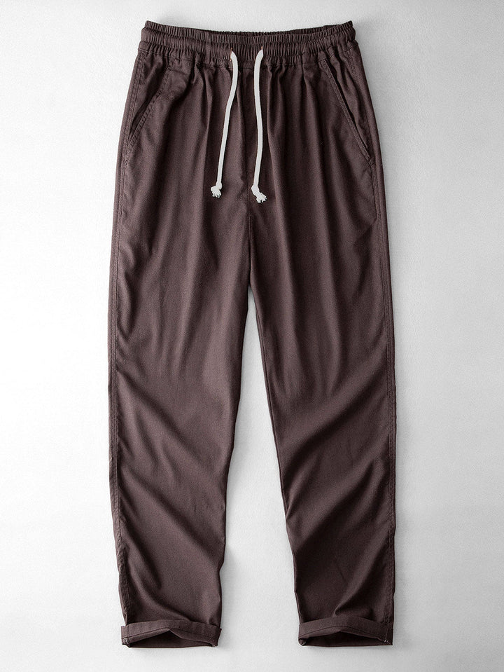 Long Sleeve Linen and Cotton Shirt with Pocket & Straight Leg Linen Pants