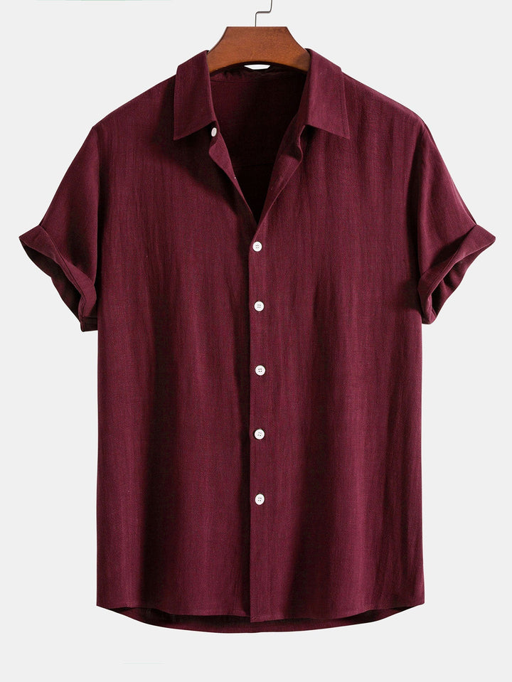 Button-Up Shirt in Linen and Rayon Blend