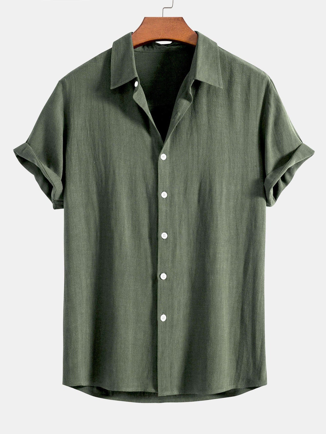 Button-Up Shirt in Linen and Rayon Blend