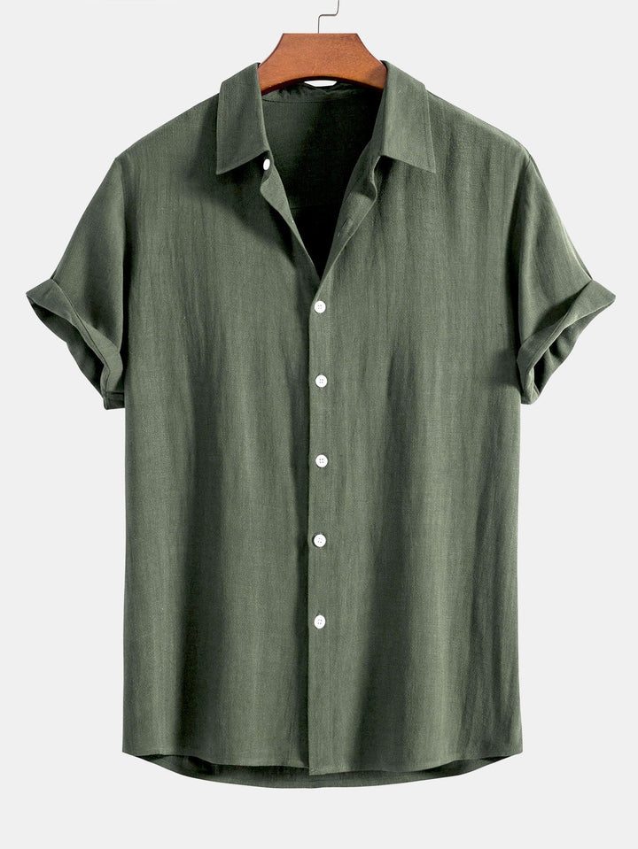 Button-Up Shirt in Linen and Rayon Blend