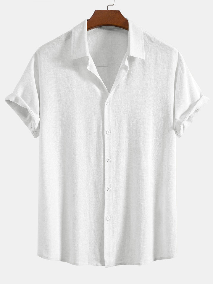 Button-Up Shirt in Linen and Rayon Blend