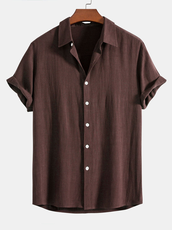 Button-Up Shirt in Linen and Rayon Blend