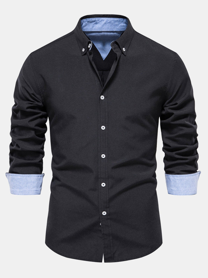 Long Sleeve Oxford Shirt with Buttons