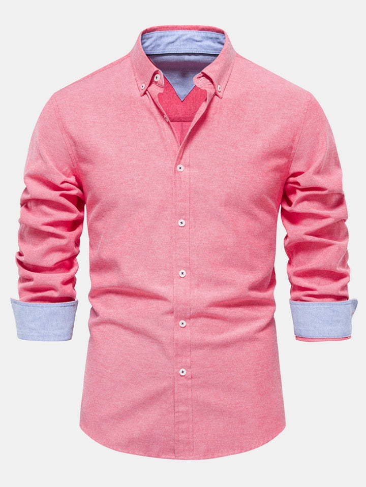 Long Sleeve Oxford Shirt with Buttons