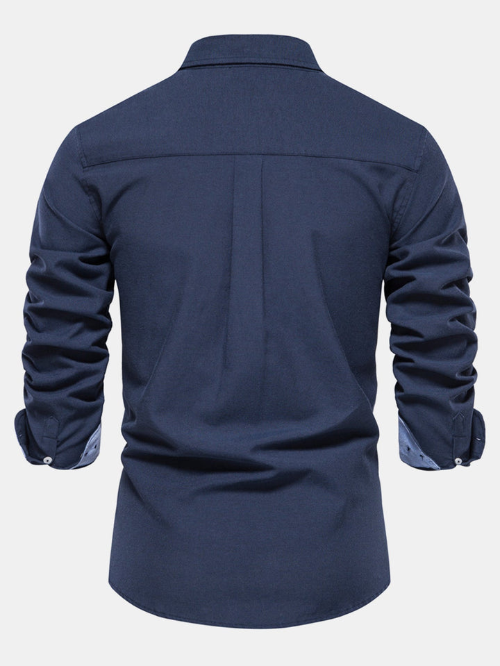 Long Sleeve Oxford Shirt with Buttons