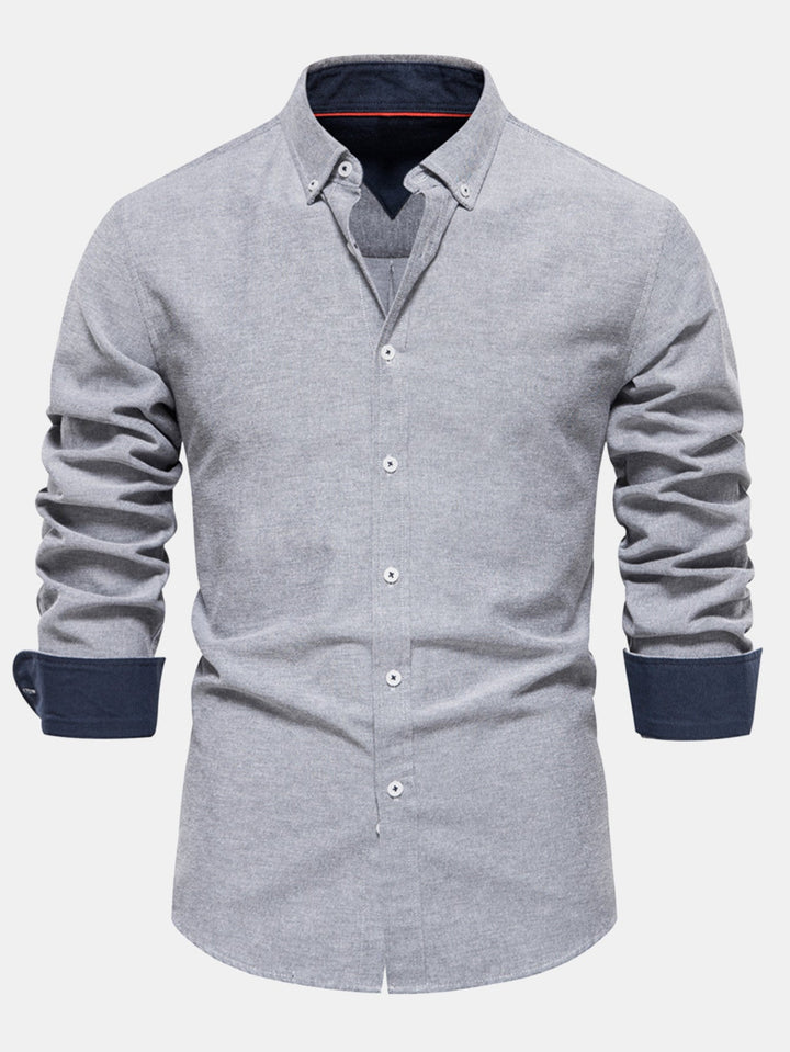 Long Sleeve Oxford Shirt with Buttons