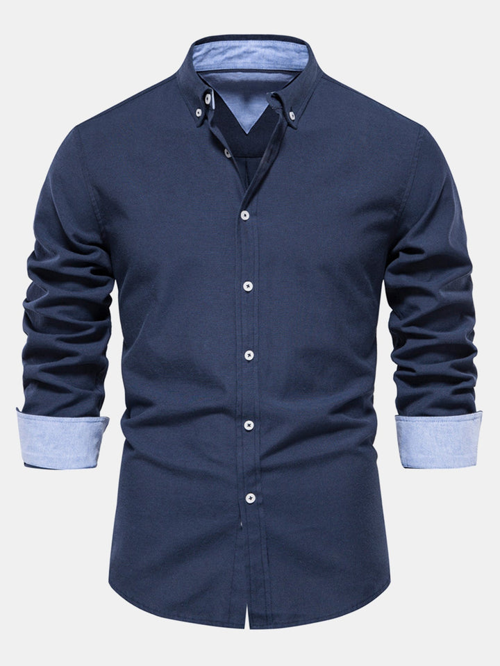 Long Sleeve Oxford Shirt with Buttons
