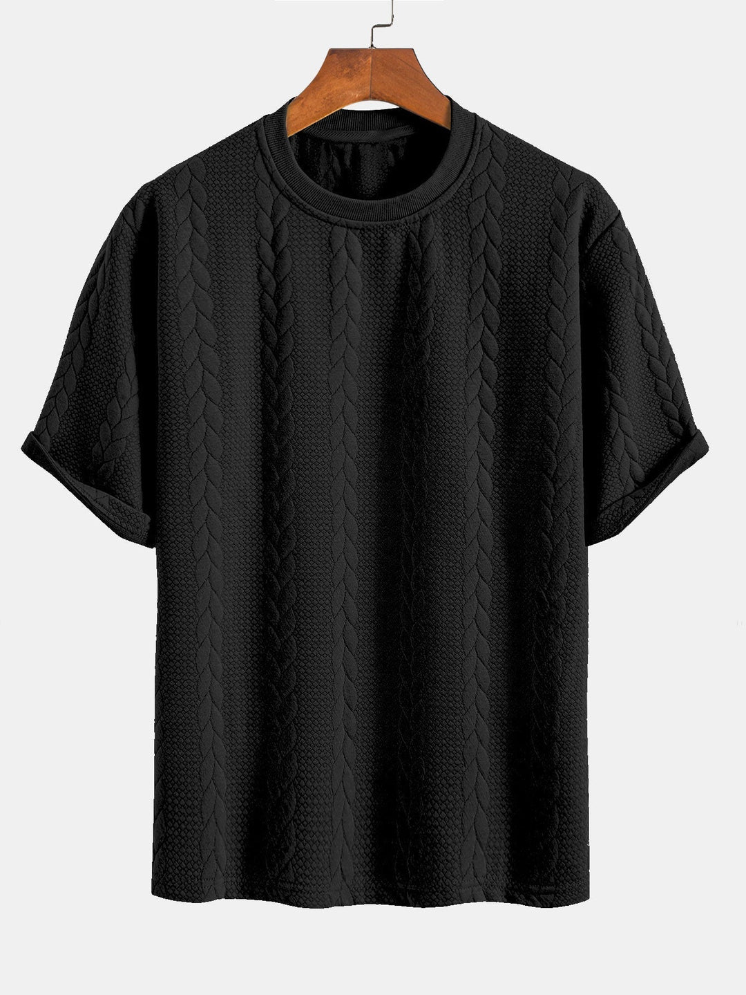 Relaxed Fit Jacquard Half-Sleeve T-Shirt