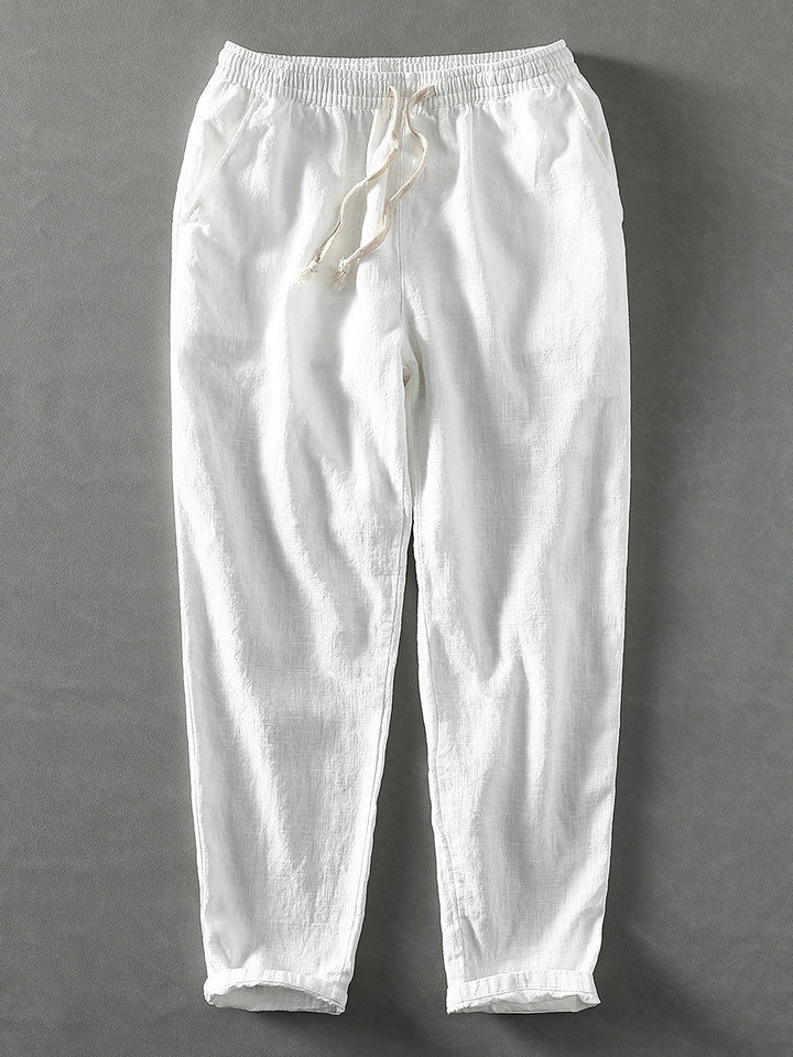 Cropped Cotton Linen Pants