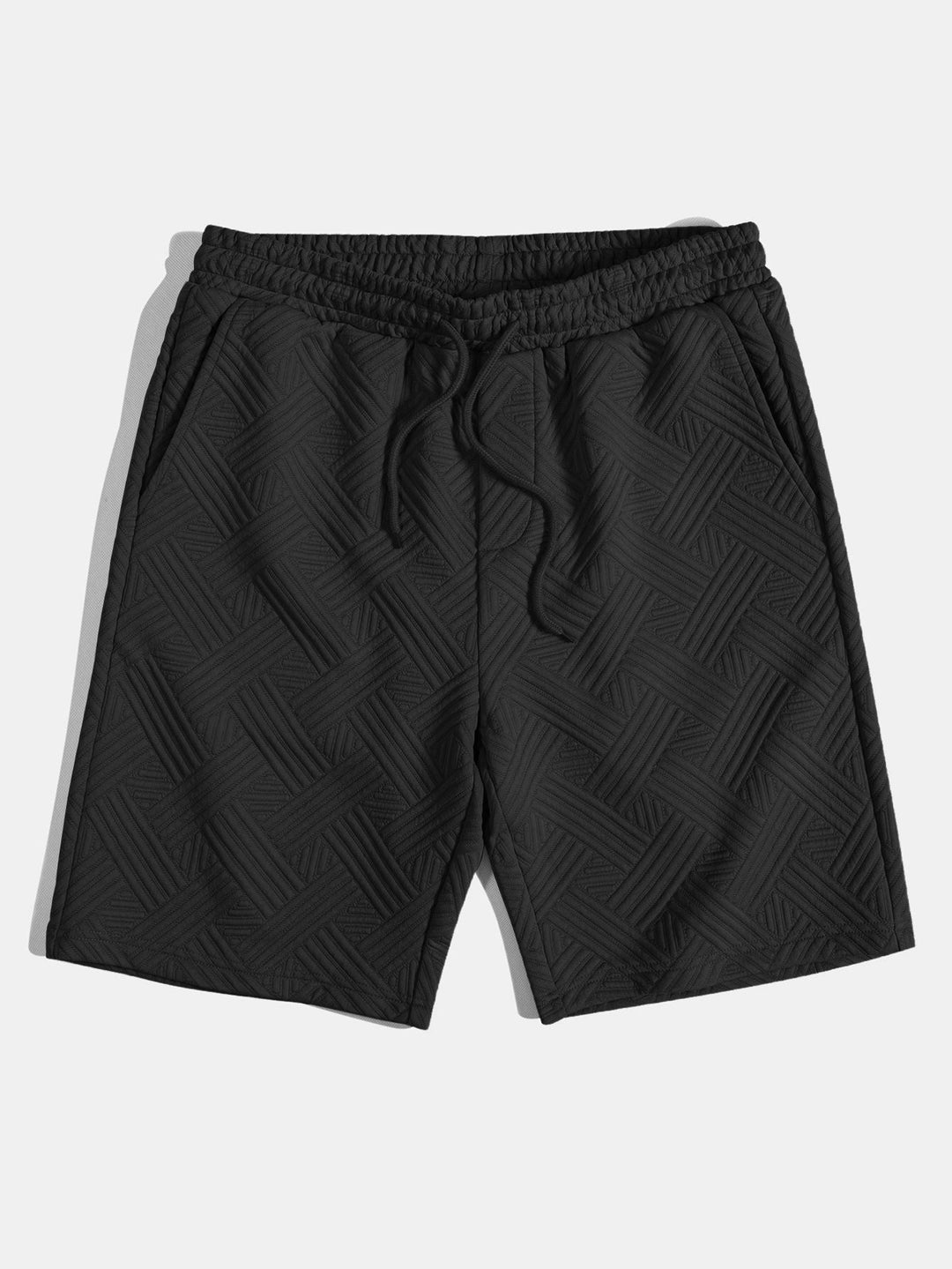 Striped Jacquard Button-Up Shirt & Drawstring Shorts
