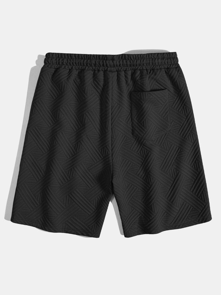 Striped Jacquard Button-Up Shirt & Drawstring Shorts