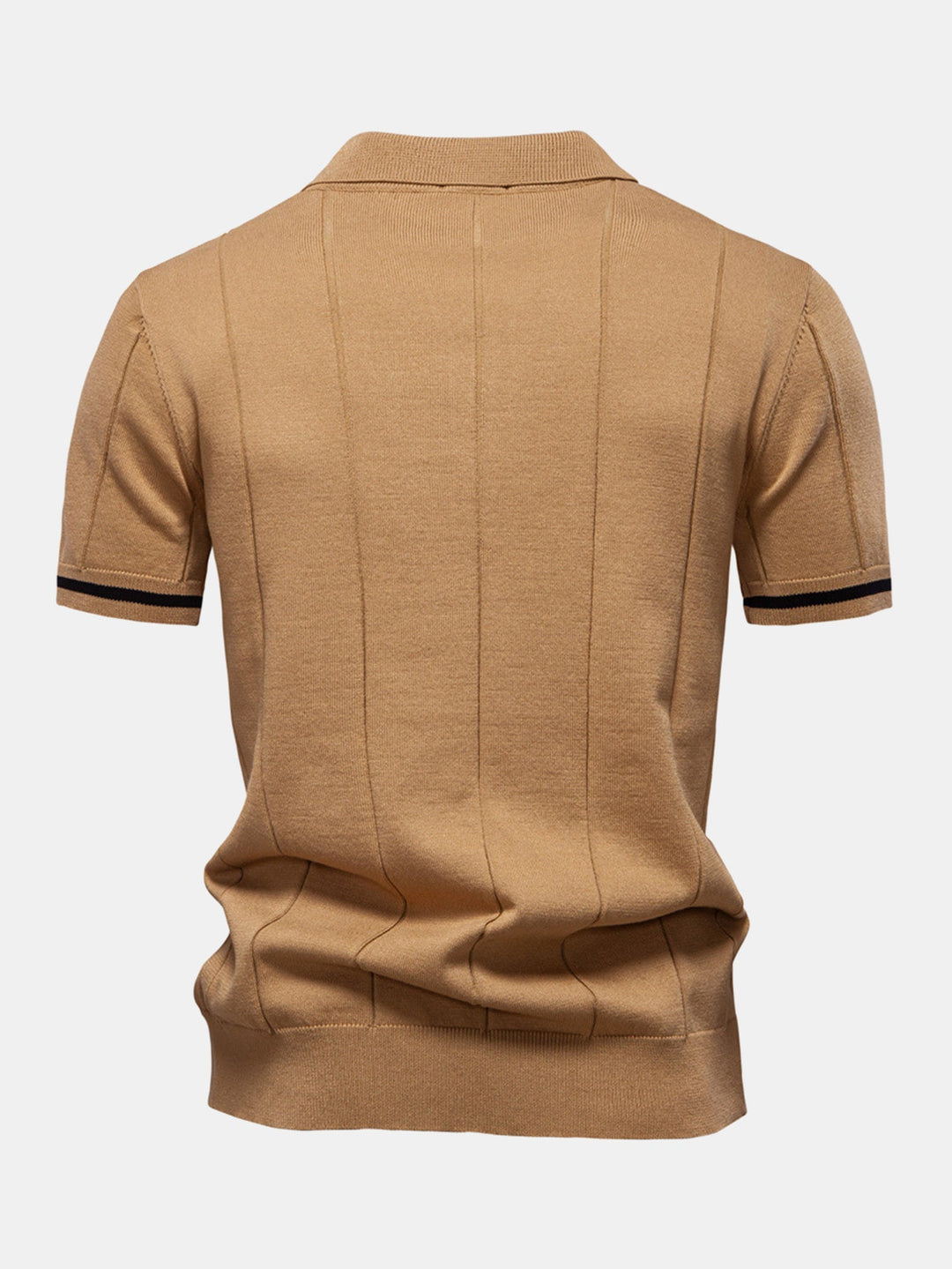 Knitted Polo with Zipper and Contrast Trim