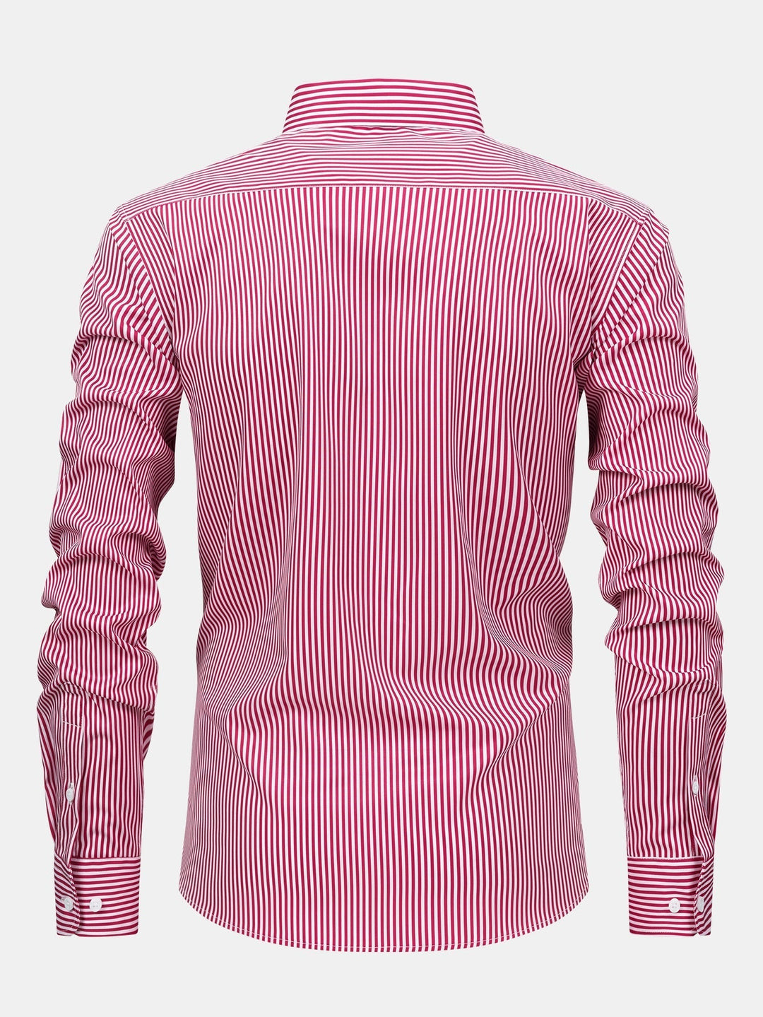 Long Sleeve Striped Shirt with Buttons & Elastic Waist Straight Pants