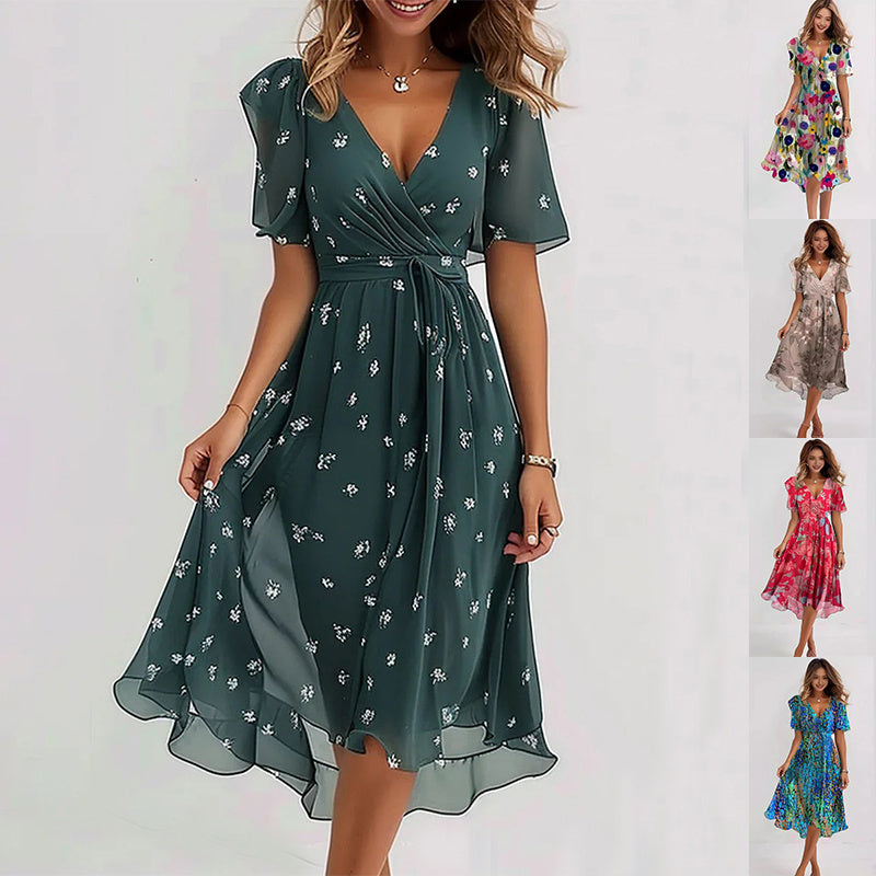 Carole | Elegant Short-Sleeve Dress