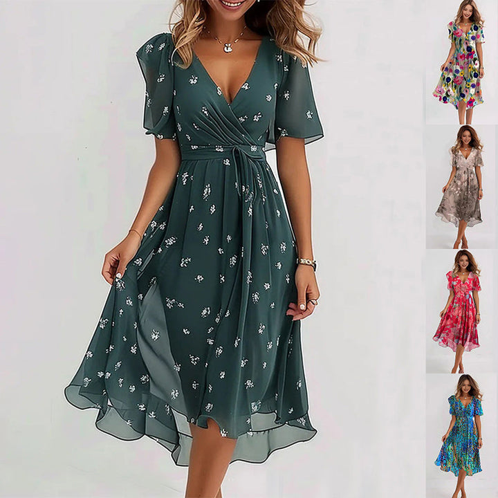 Carole | Elegant Short-Sleeve Dress