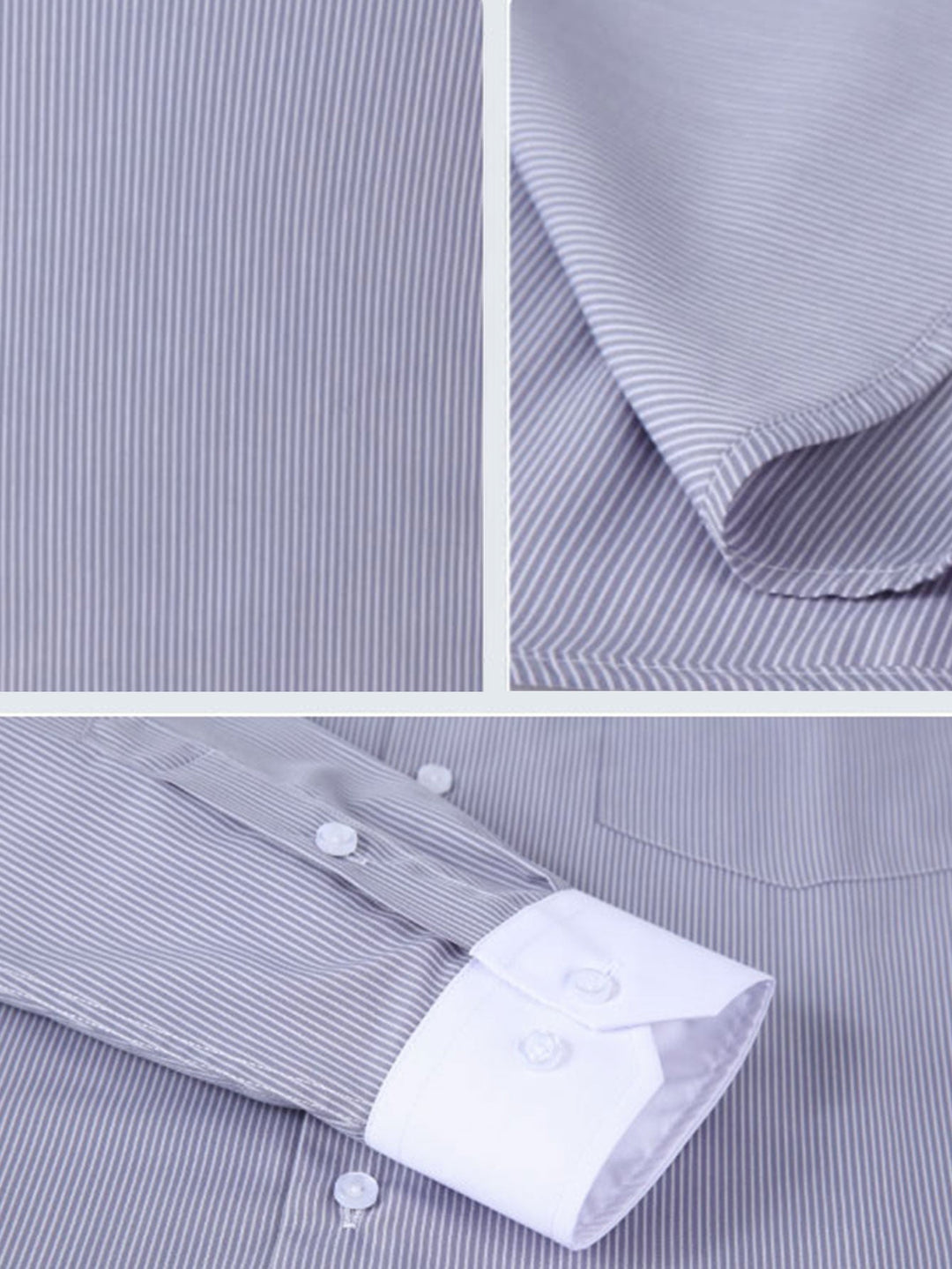 Striped Contrast Collar Dress Shirt