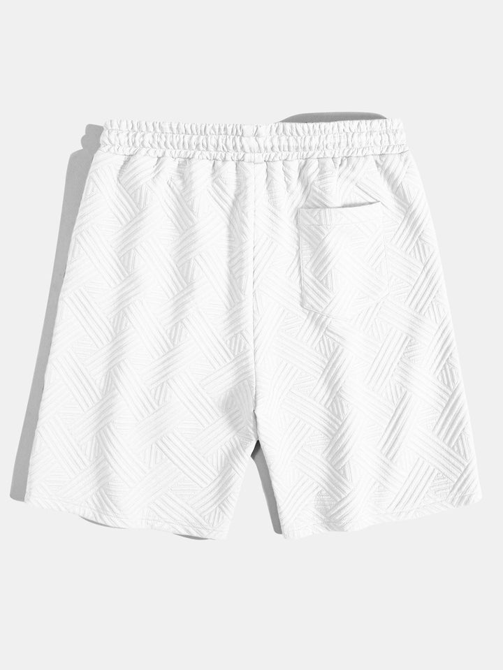 Striped Jacquard Button-Up Shirt & Drawstring Shorts
