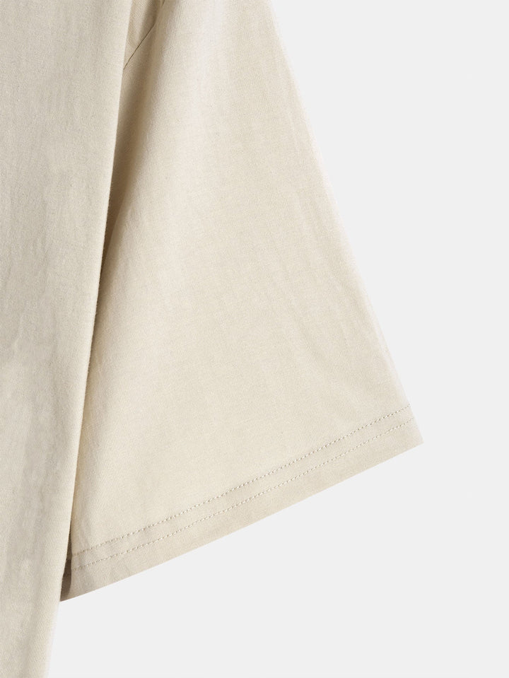 Basic Cotton T-shirt with Curved Hem