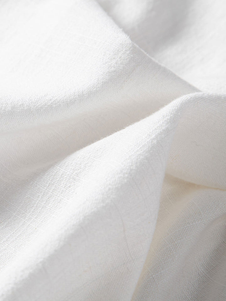 Linen and Rayon Short Sleeve V-Neck Shirt