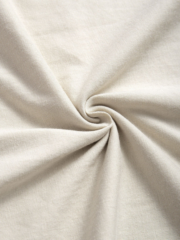 Basic Cotton T-shirt with Curved Hem