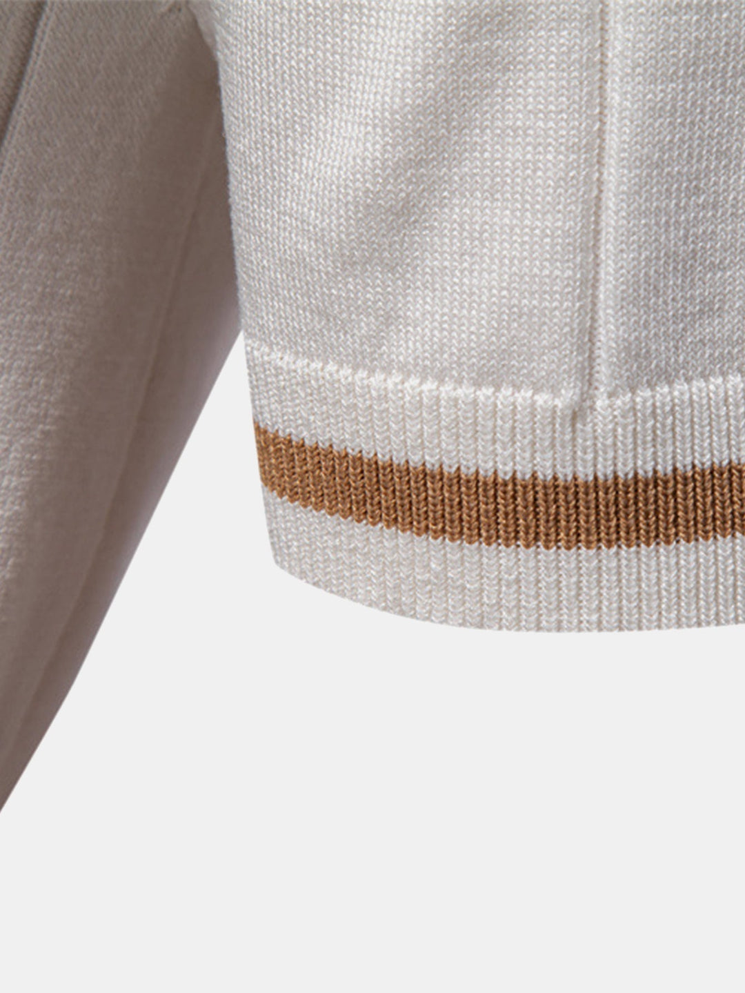 Knitted Polo with Zipper and Contrast Trim