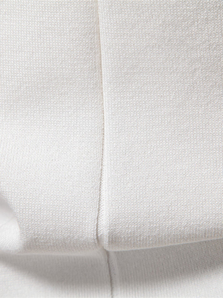 Knitted Polo with Zipper and Contrast Trim