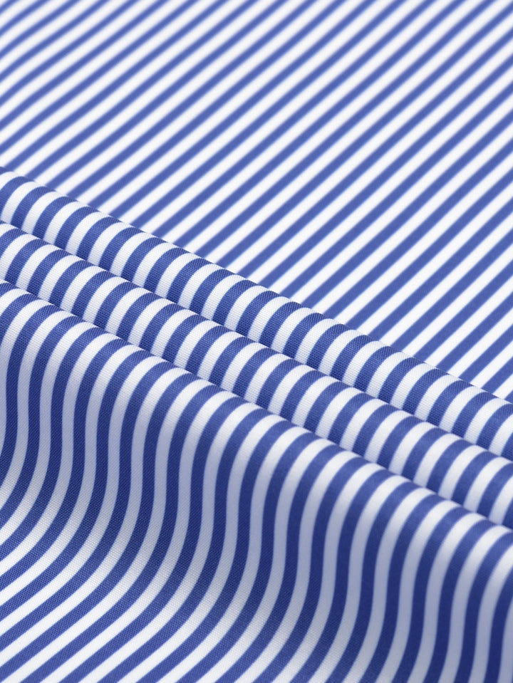Long Sleeve Striped Shirt with Buttons & Elastic Waist Straight Pants