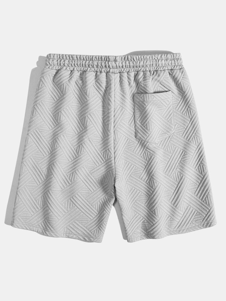 Striped Jacquard Button-Up Shirt & Drawstring Shorts