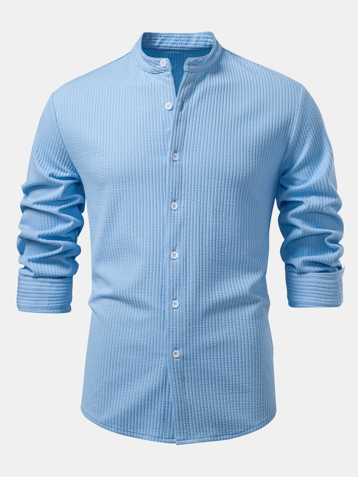 Ribbed High Neck Shirt, Muscle Fit, Long Sleeves