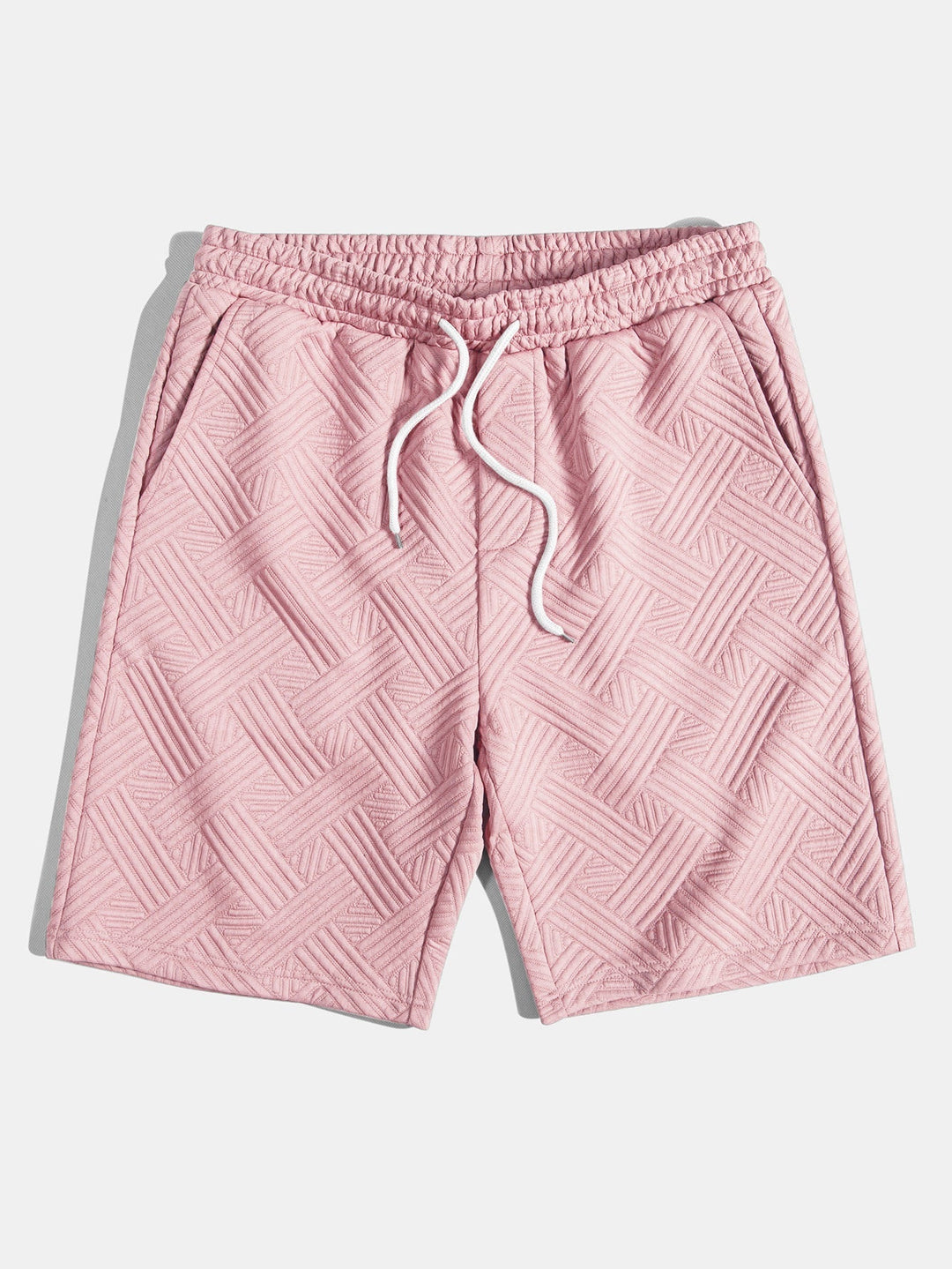 Striped Jacquard Button-Up Shirt & Drawstring Shorts