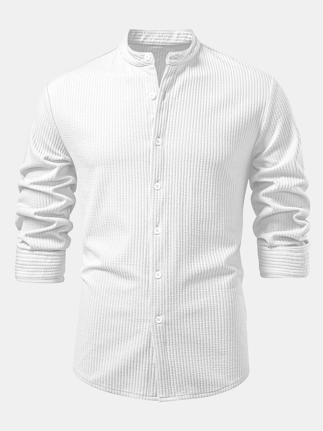 Ribbed High Neck Shirt, Muscle Fit, Long Sleeves