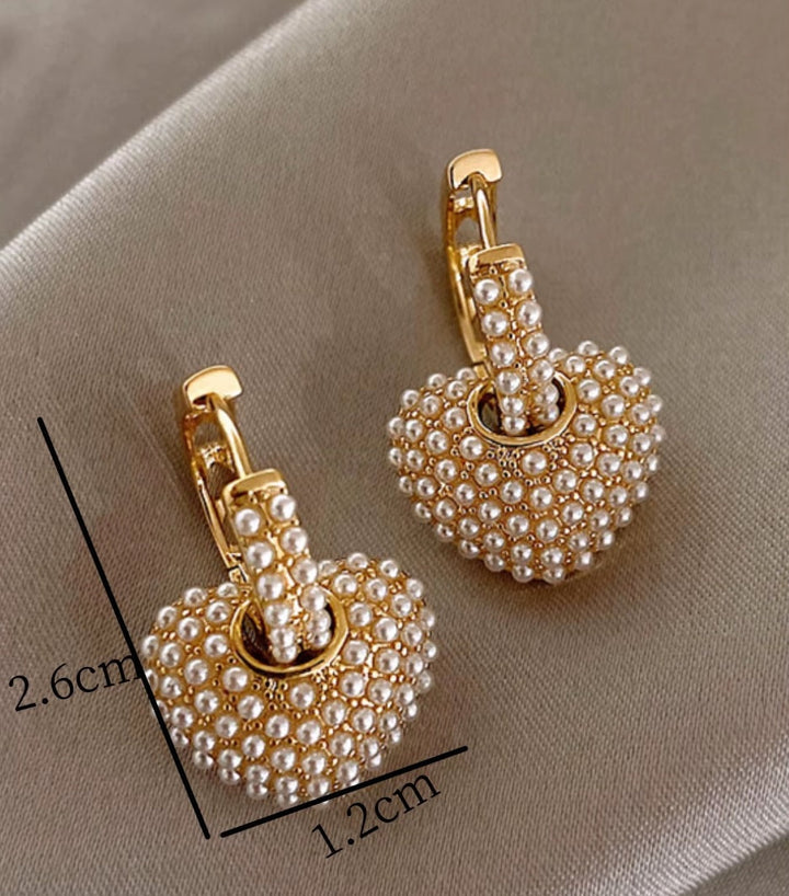 Pearl Heart Earrings