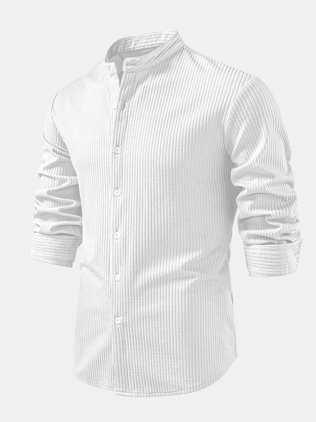 Ribbed High Neck Shirt, Muscle Fit, Long Sleeves