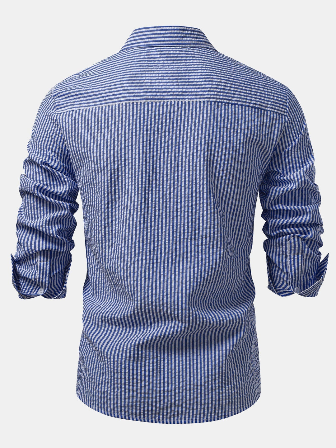 Button-Up Striped Seersucker Shirt