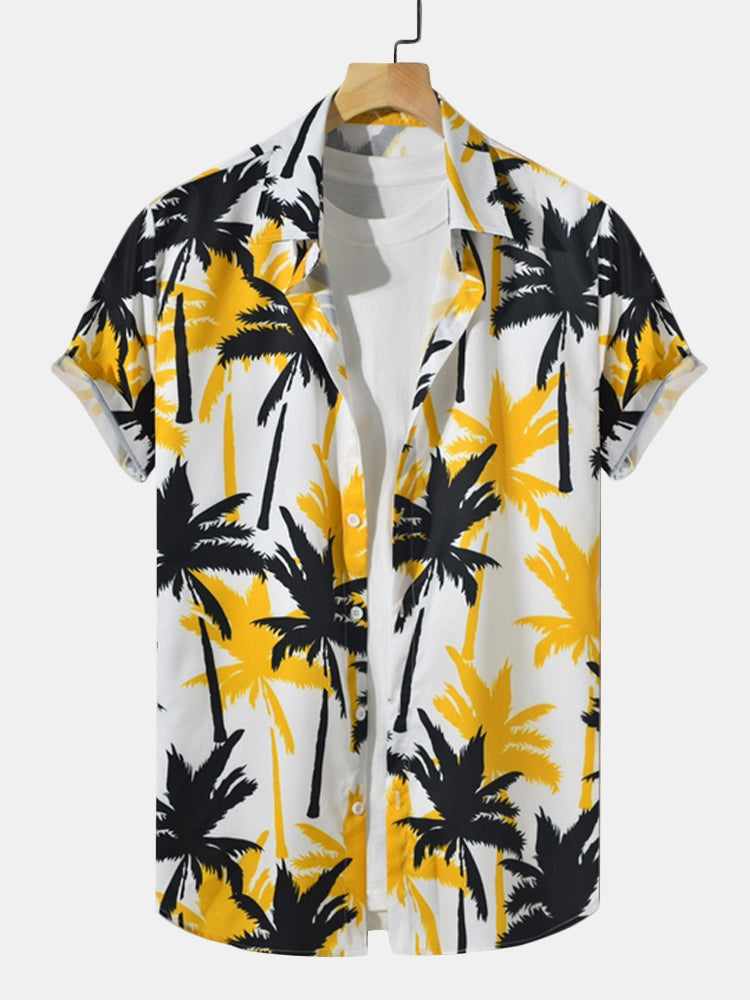 Palm Tree Printed Butt Up Shirts and Swim Shorts