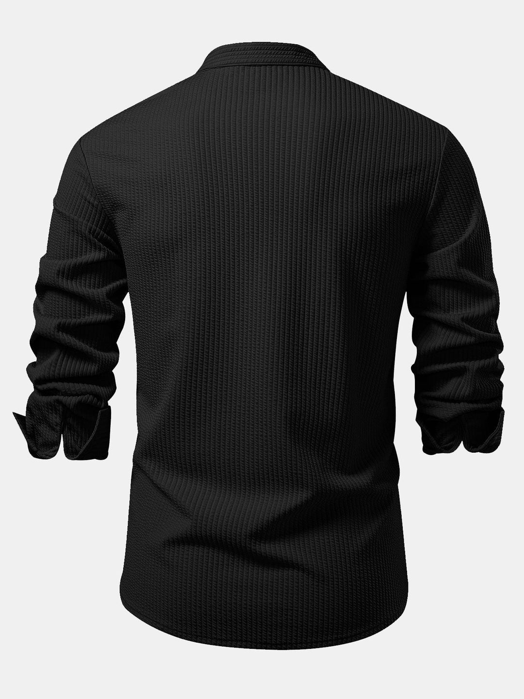 Ribbed High Neck Shirt, Muscle Fit, Long Sleeves