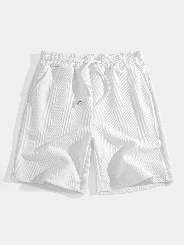 Sleeveless Hooded Sweatshirt in Striped Jacquard <tc>T-Shirt</tc> &amp; Shorts