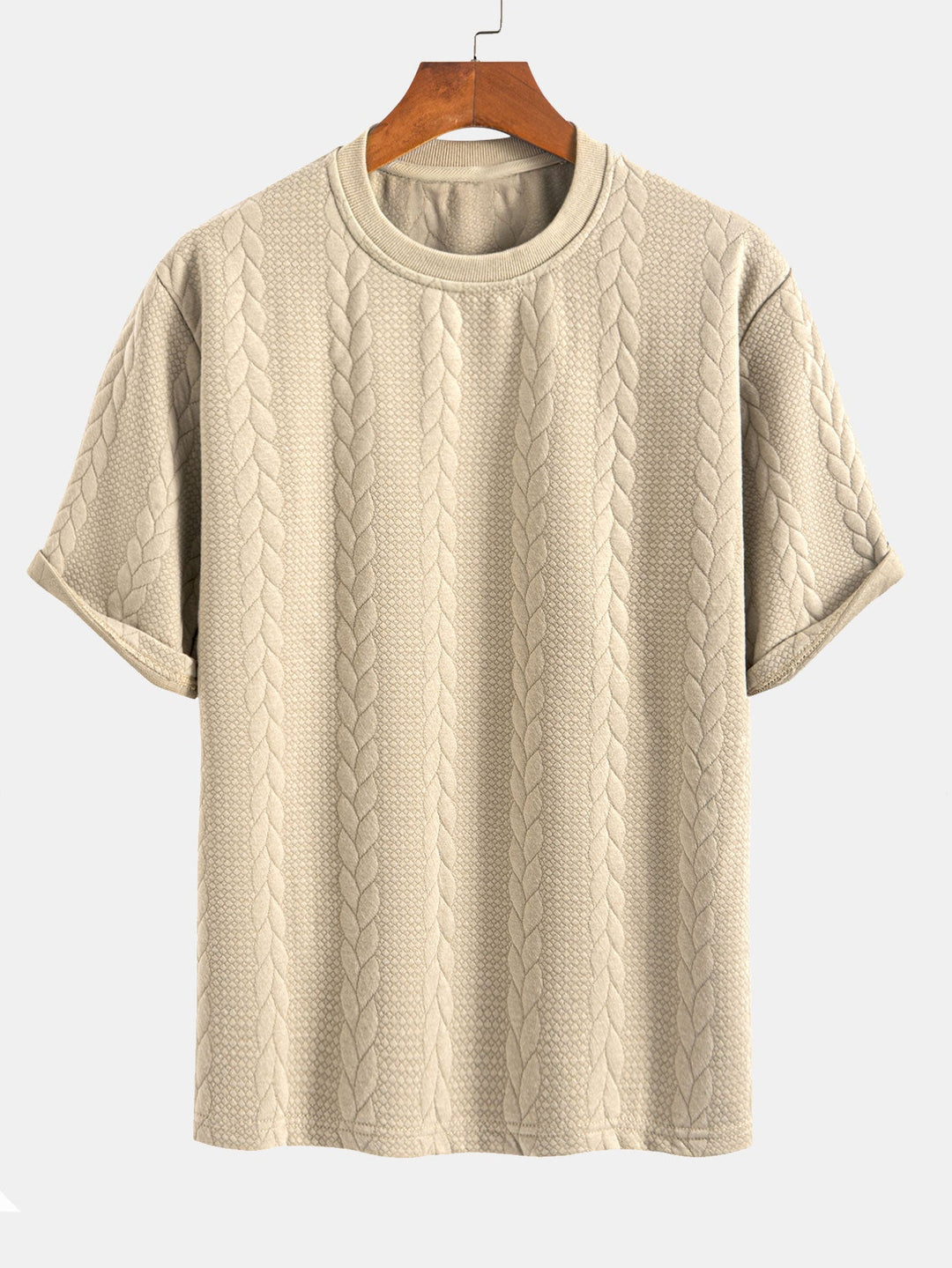 Relaxed Fit Jacquard Half-Sleeve T-Shirt