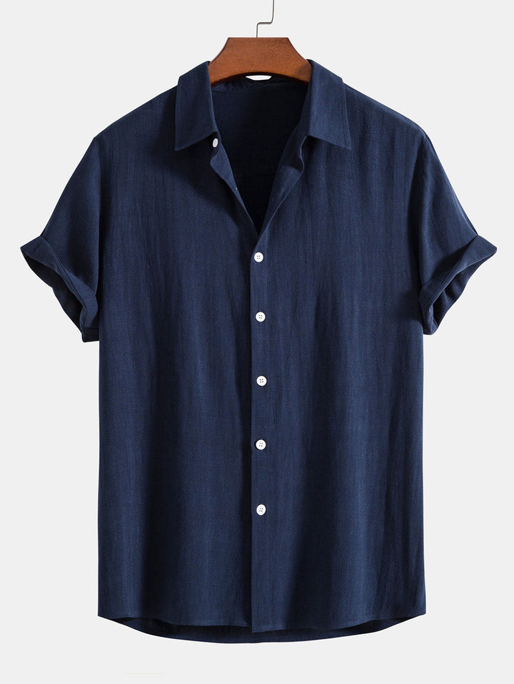 Button-Up Shirt in Linen and Rayon Blend