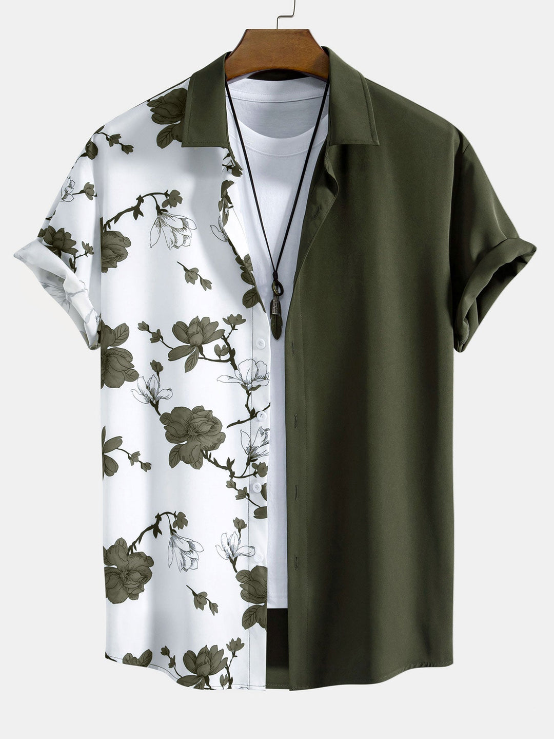 Button-Up Floral Patchwork Shirt