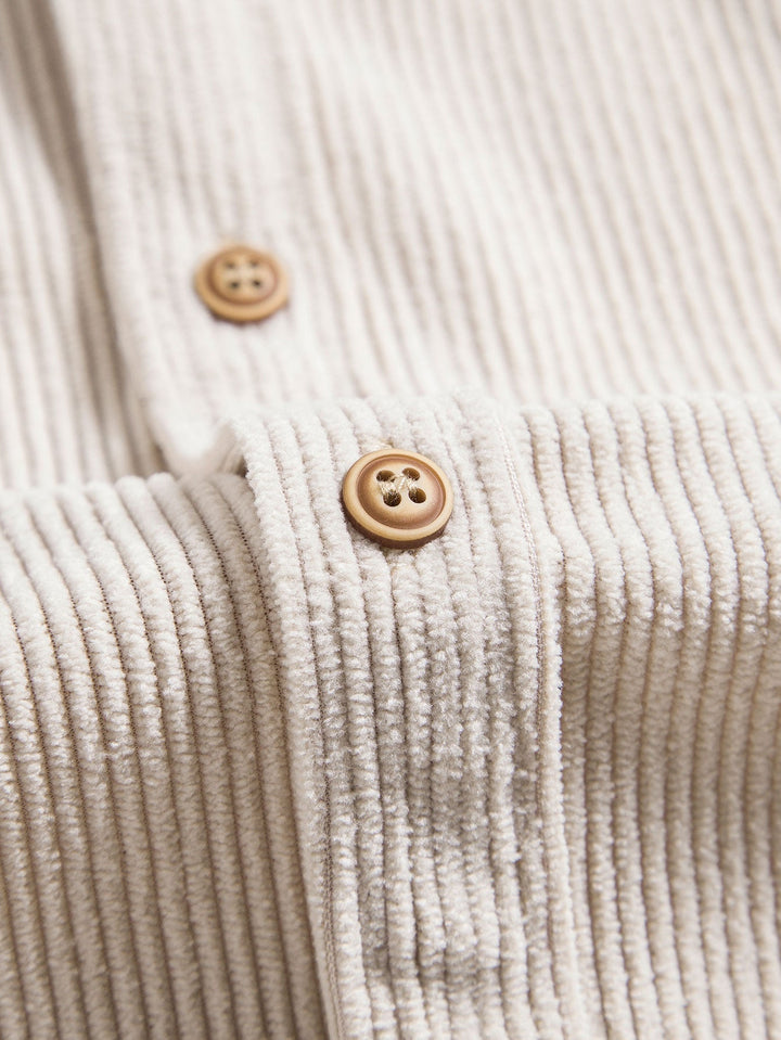 Corduroy Button Short Sleeve Shirt